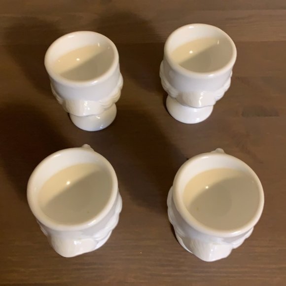 Vintage White Ceramic Boiled Egg Cups (Set of 4) - Picture 4 of 6